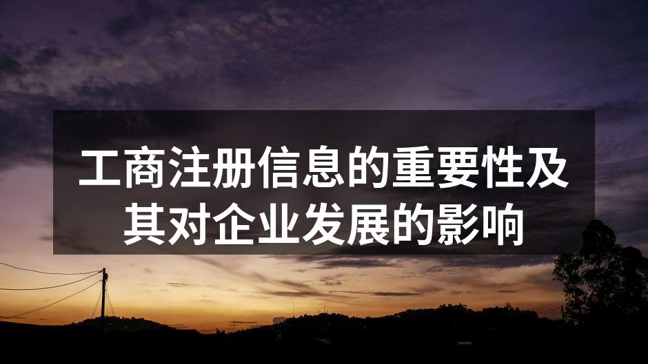 工商注册信息的重要性及其对企业发展的影响