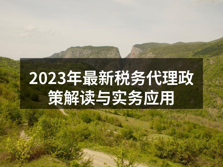 2023年最新税务代理政策解读与实务应用
